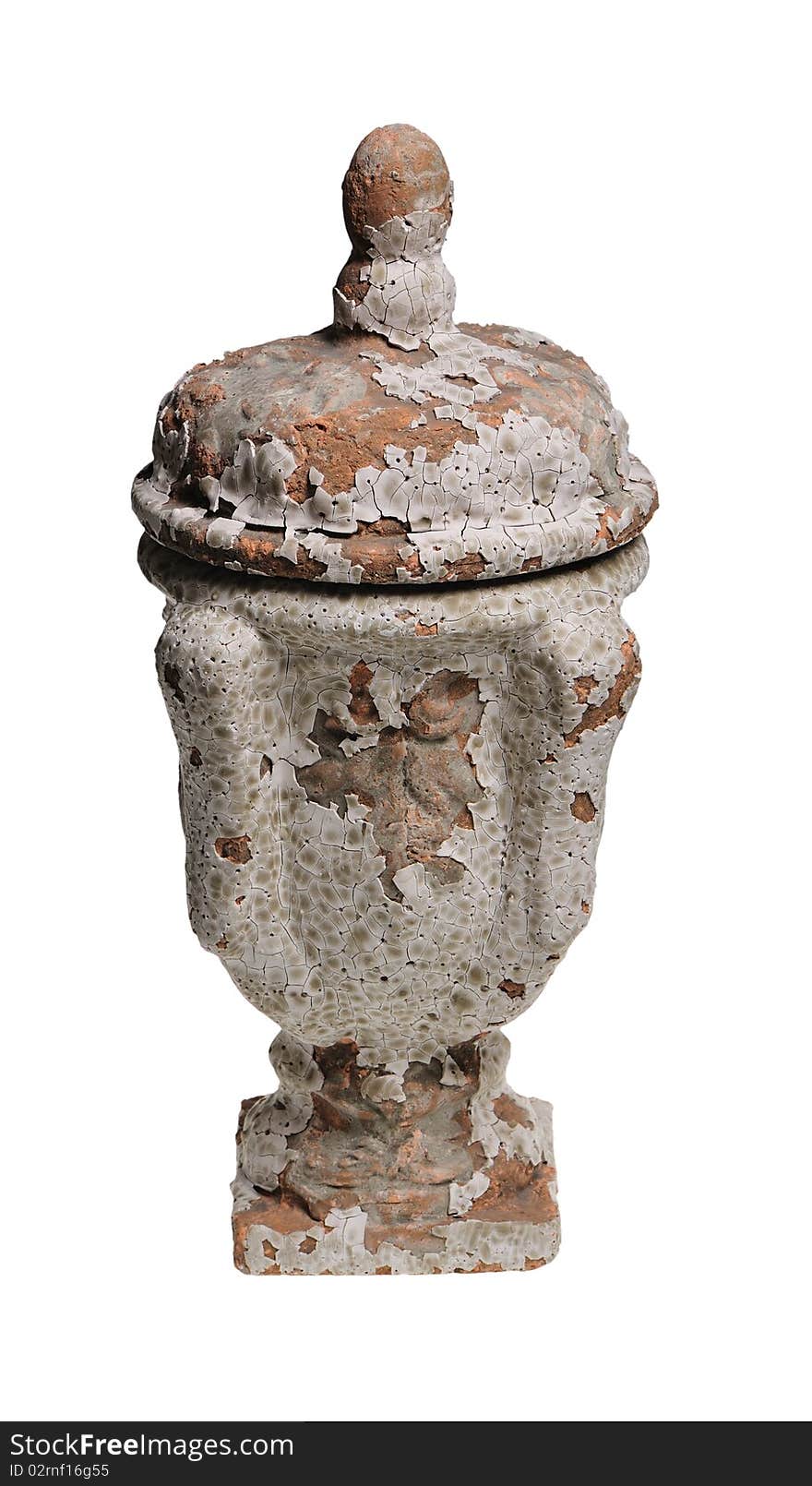 Old vase isolated on white