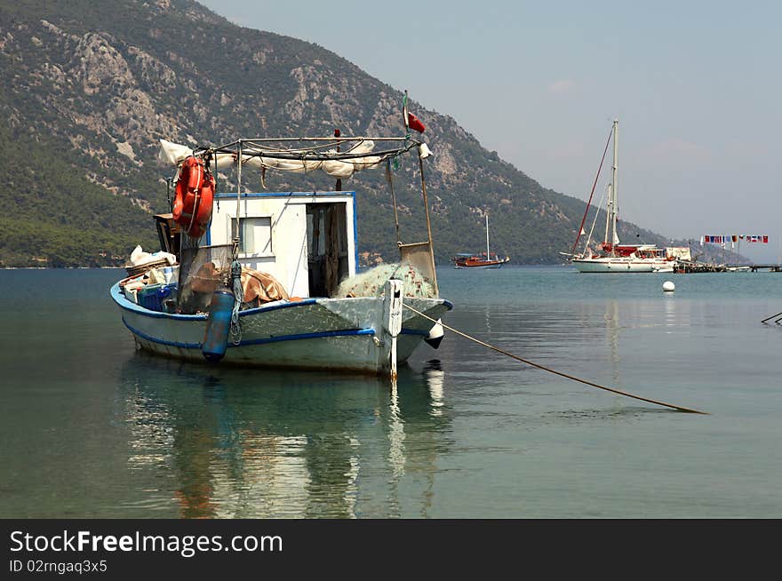 Boats on the sea from Marmaris Turkiye.