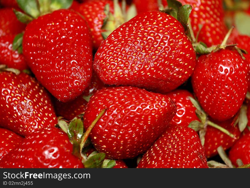 Basket of fresh strawberries - close up