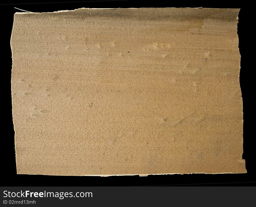 Hand torn rectangle of natural coconut paper with clipping path