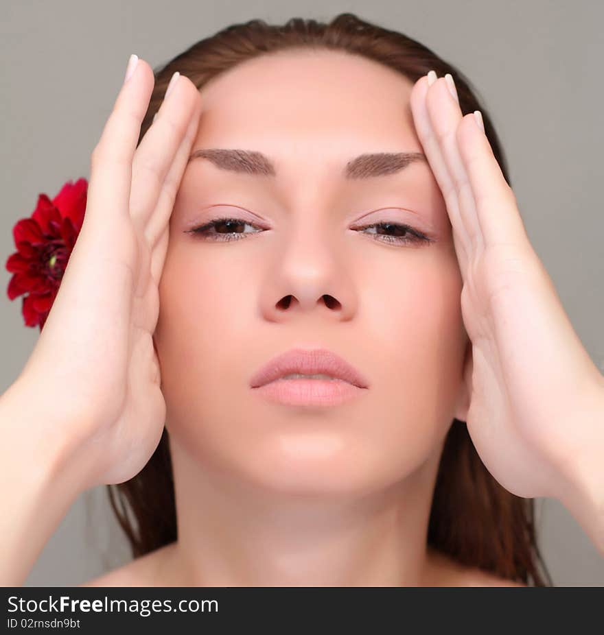 Portrait of a woman in studio. Portrait of a woman in studio