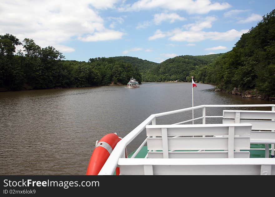 Landscape view from boat on the river. Landscape view from boat on the river