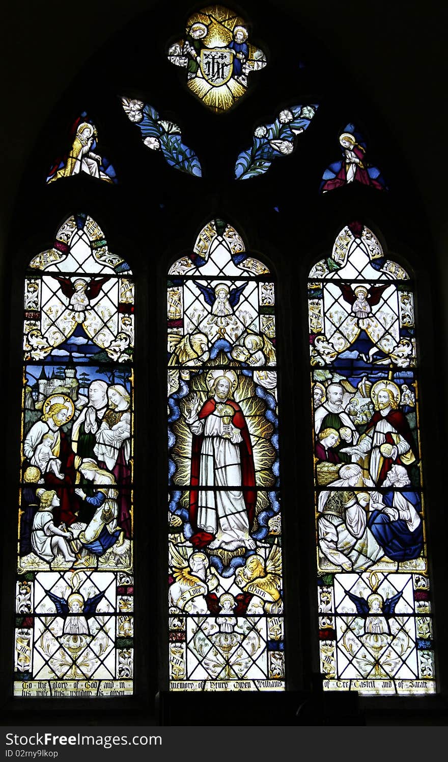 Stained glass window.