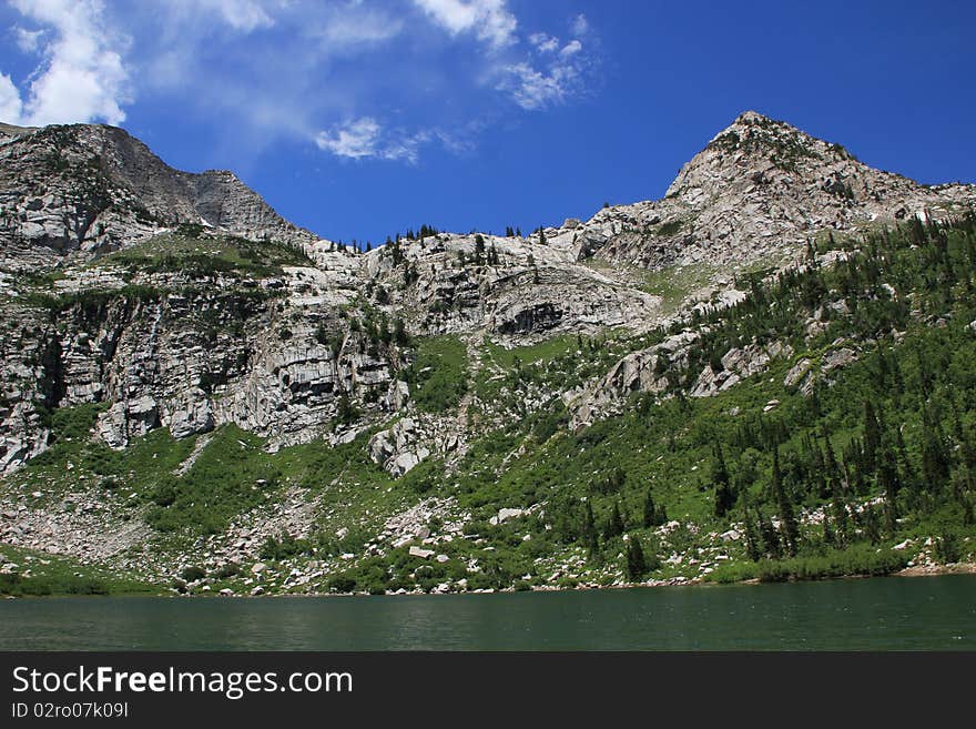 A high elevation mountain lake found in Utah