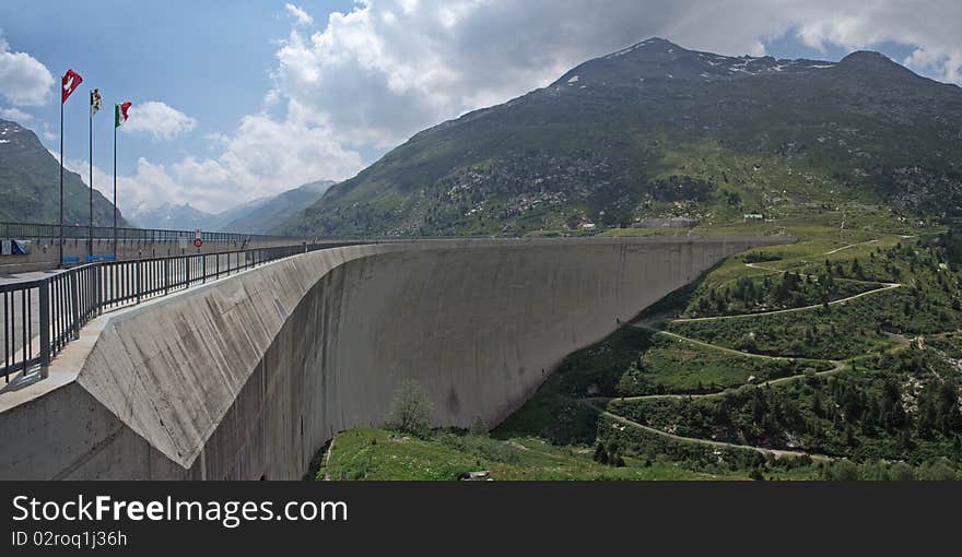 Storage reservoir in the alps