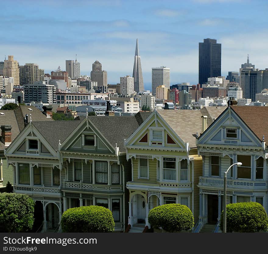 Victorian houses in alamo square San Francisco