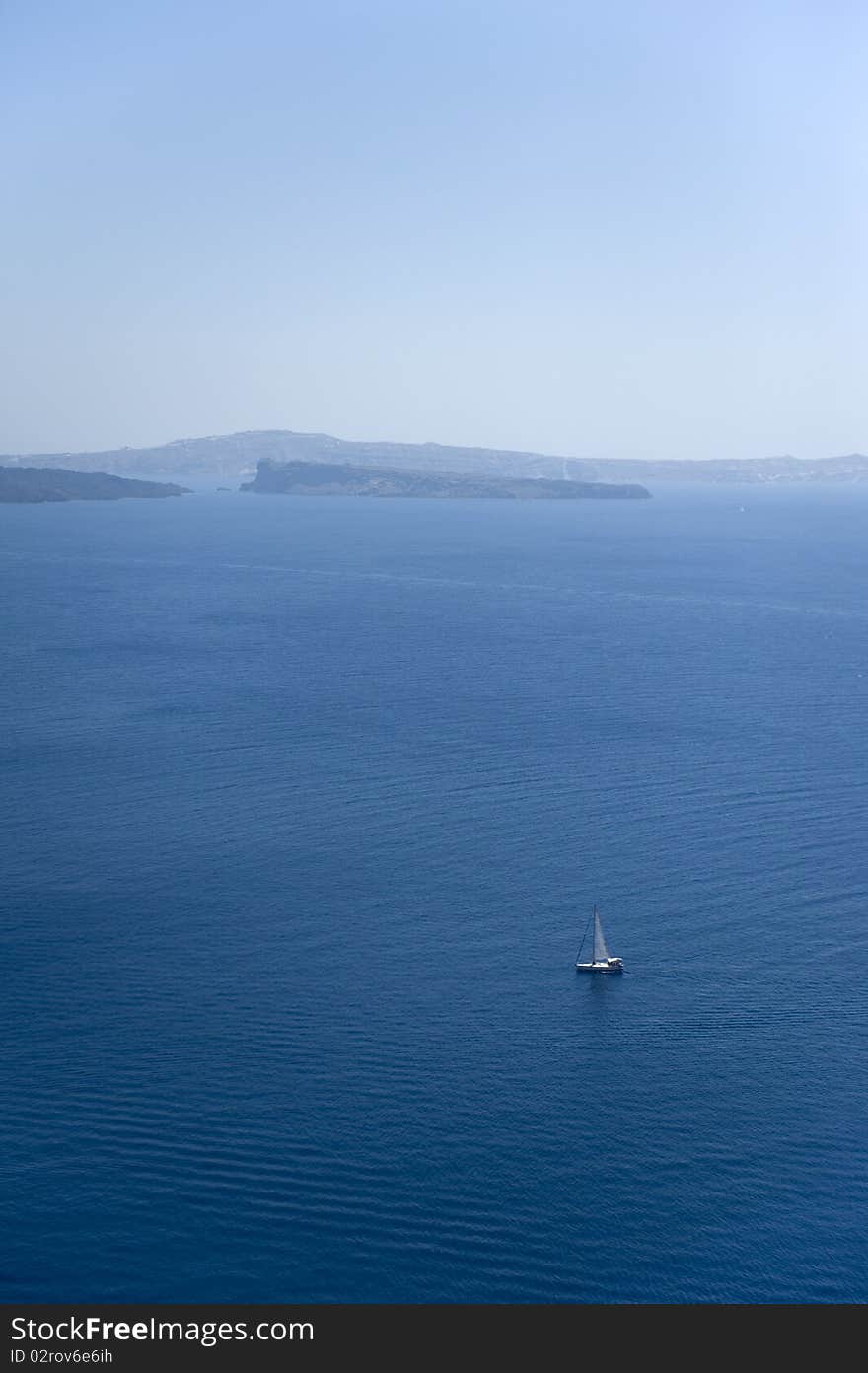 Sailing yatch in the wind