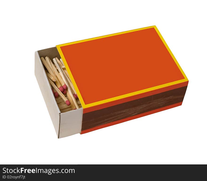 Matchbox isolated on white.