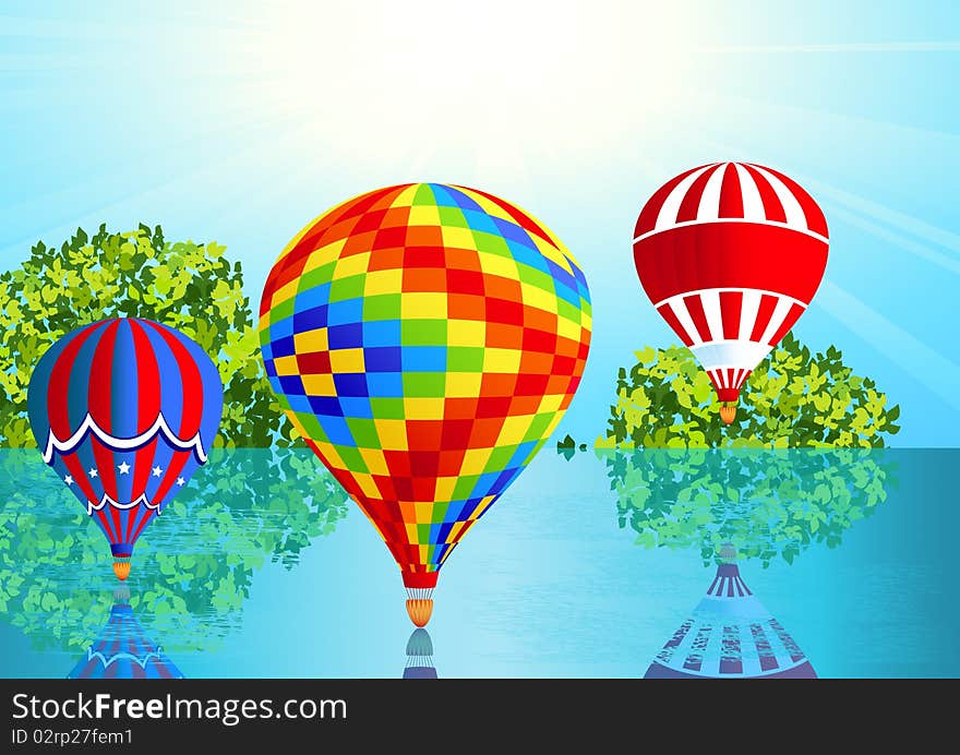 Air balloons,  illustration, AI file included