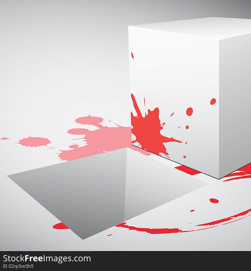 Abstract background with cube.