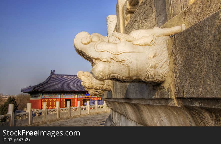 Temple of heaven dragon head detail beijing