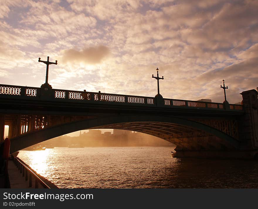 London Blackfriars bridge at sunset. London Blackfriars bridge at sunset