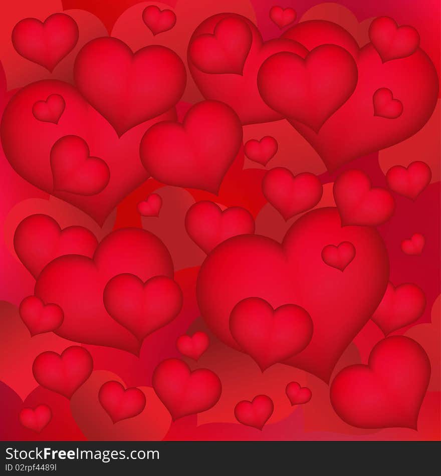 Background Hearts. Background. Vector Illustration.