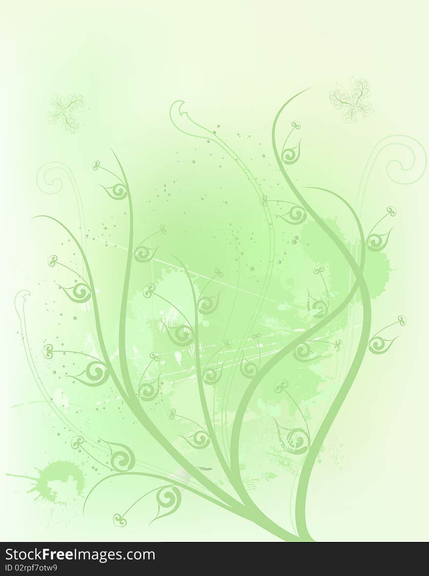 Green floral background,abstract design