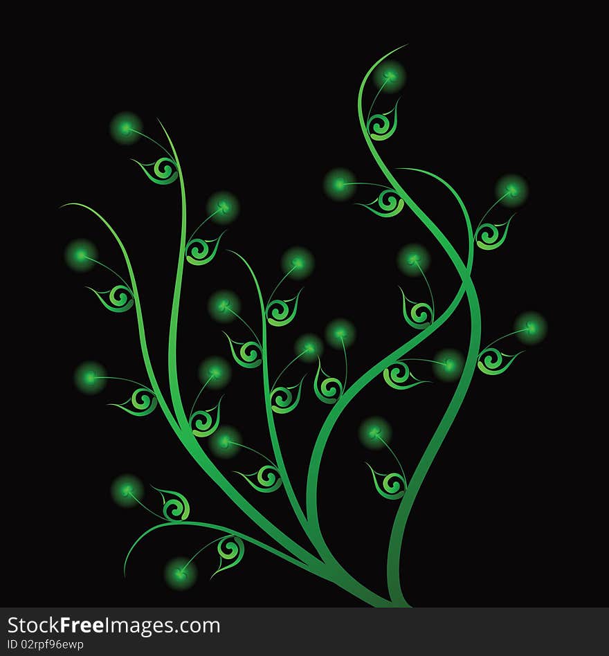 Green floral background,abstract art