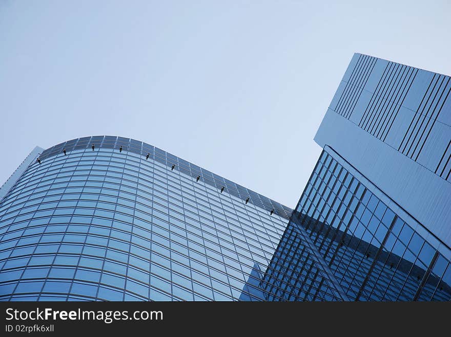 Skyscraper on the blue sky