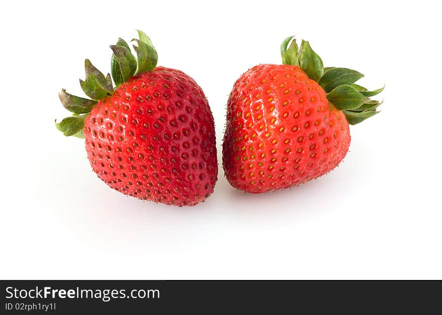 Strawberries isolated on white background.