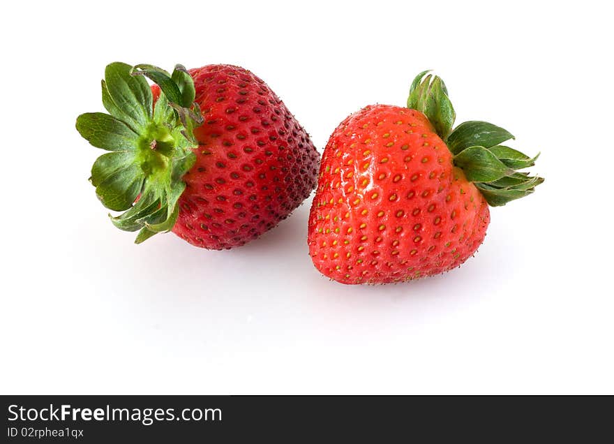 Strawberries isolated on white background