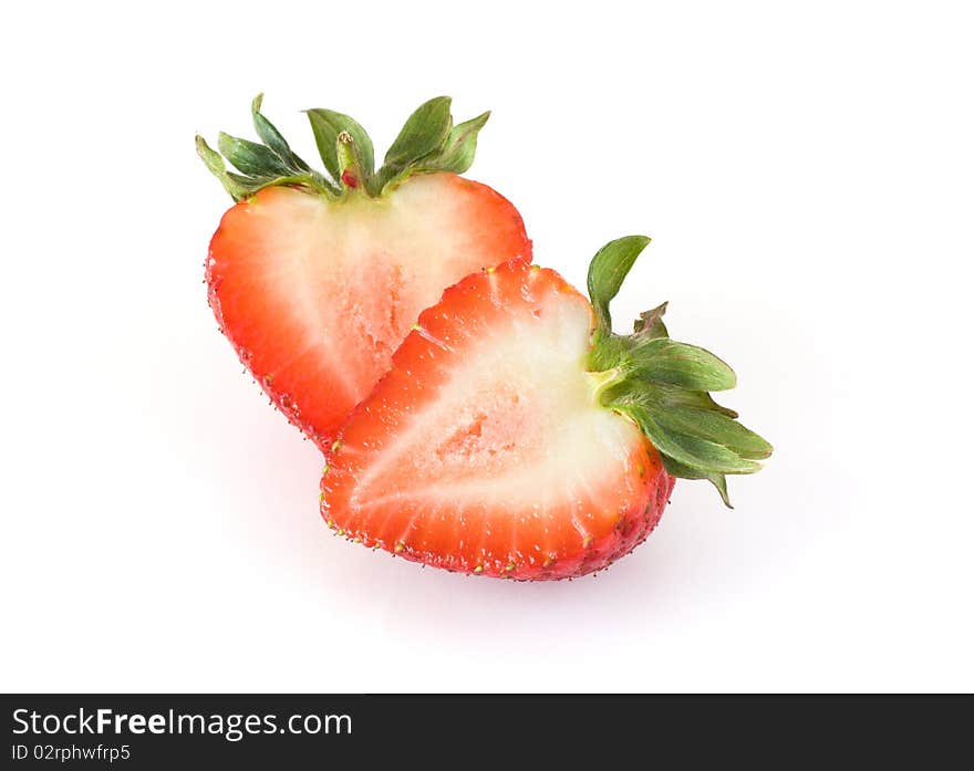 Strawberries isolated on white background.