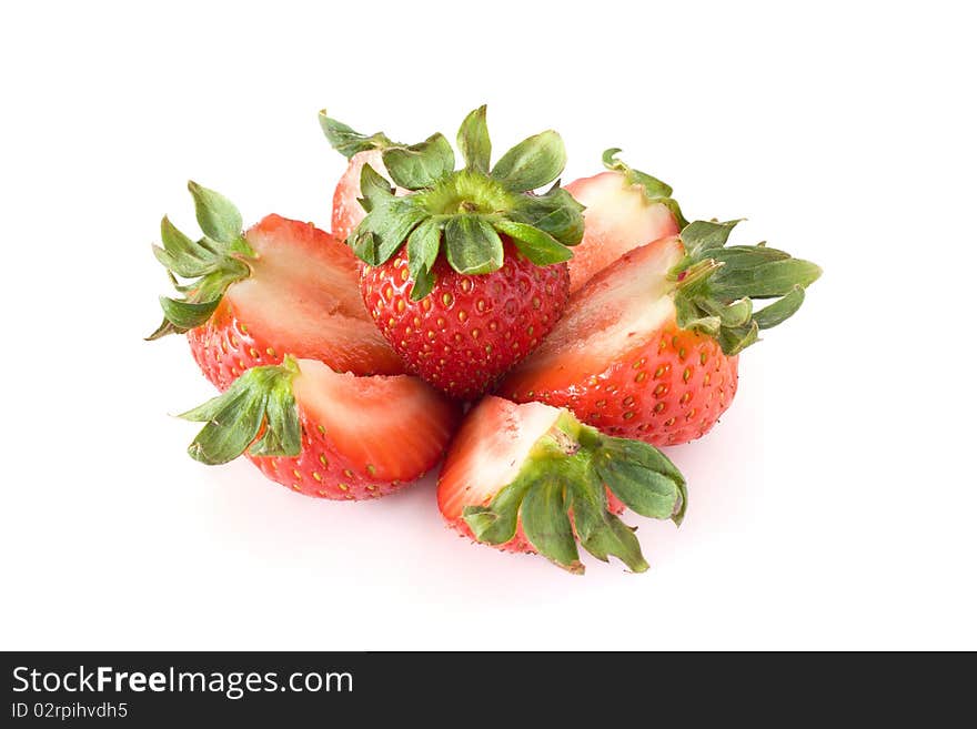 Strawberries isolated on white background.