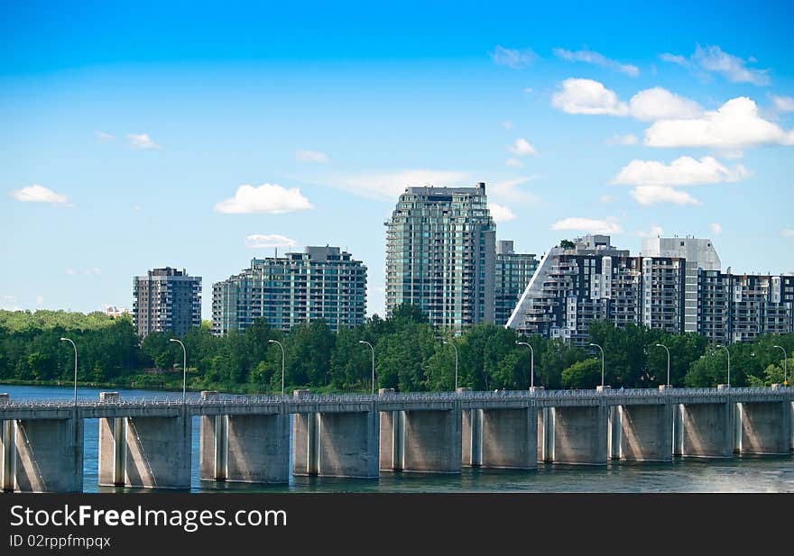 Apartment buildings in urban area