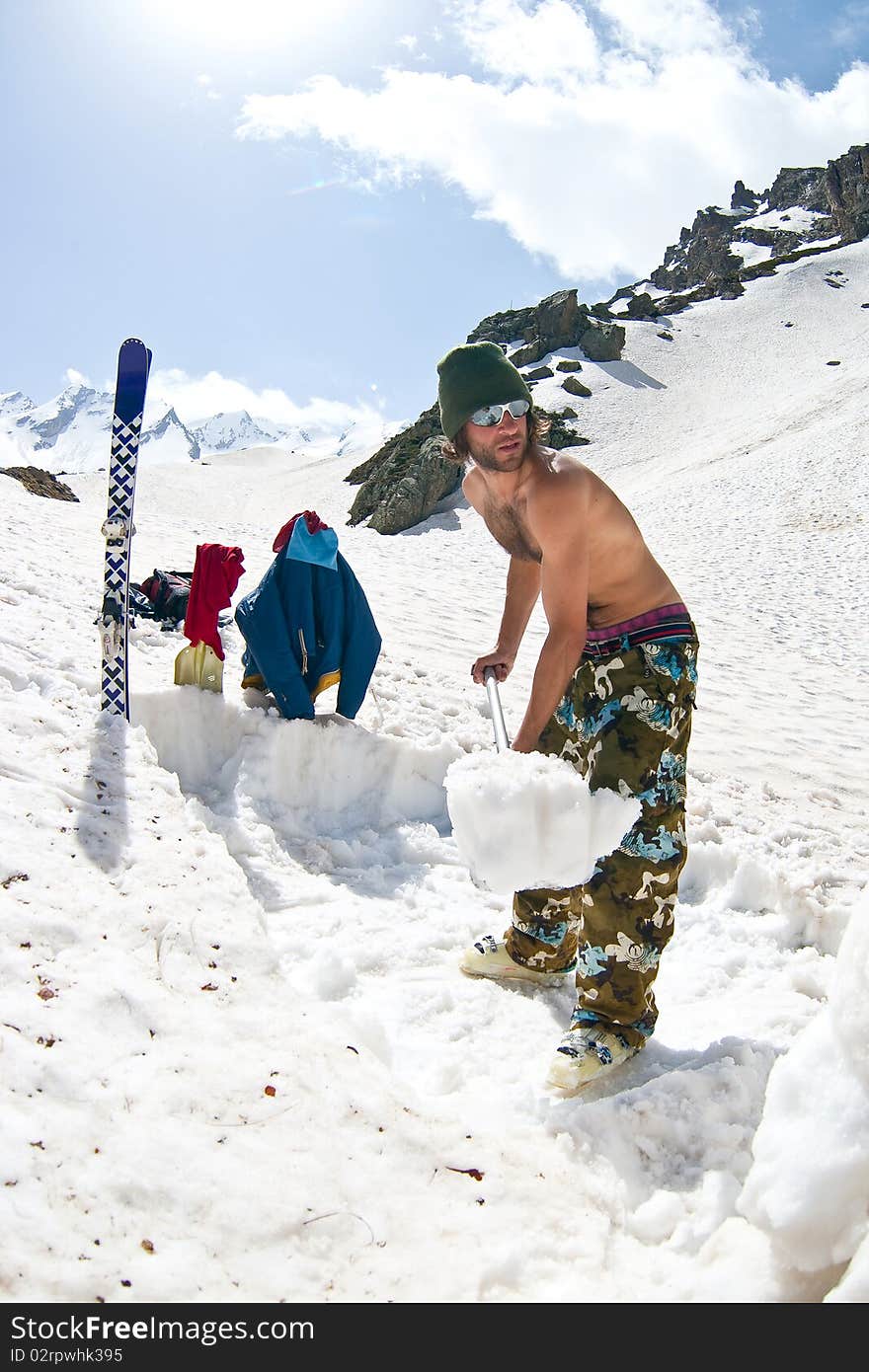 Freerider in Caucasus Mountains, Elbrus, summer 2010