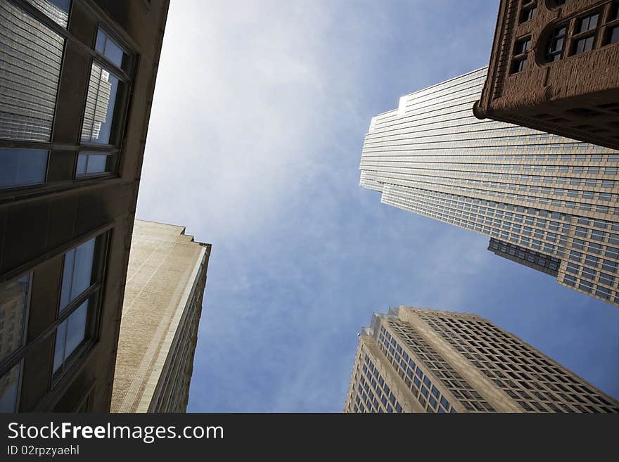 Looking up in downtown Cleveland, Ohio. Looking up in downtown Cleveland, Ohio.