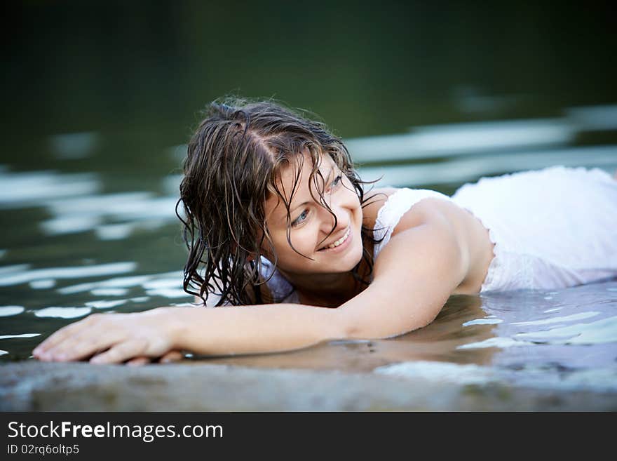 Portrait of beautiful sexy girl outdoors