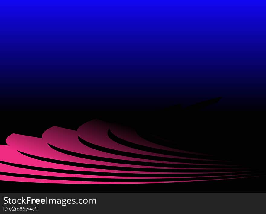 Illustrated pink rays on gradient colour background design