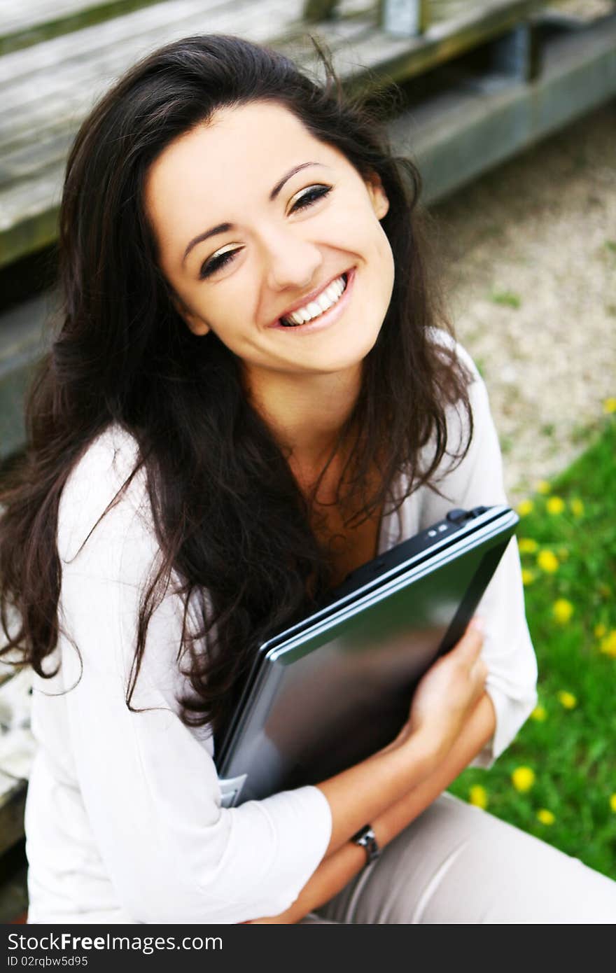 Beautiful woman in  park