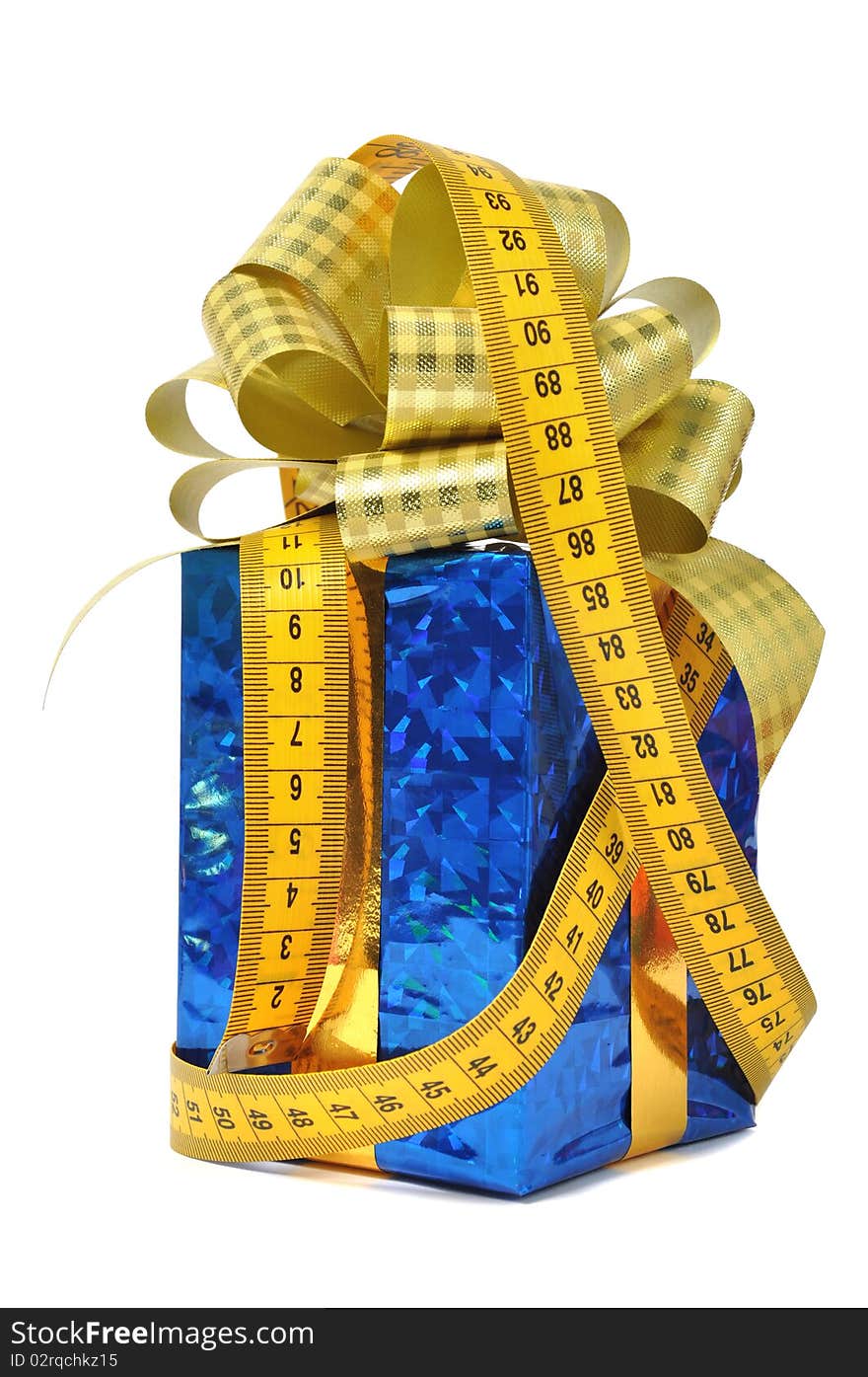 Blue gift and measure tape