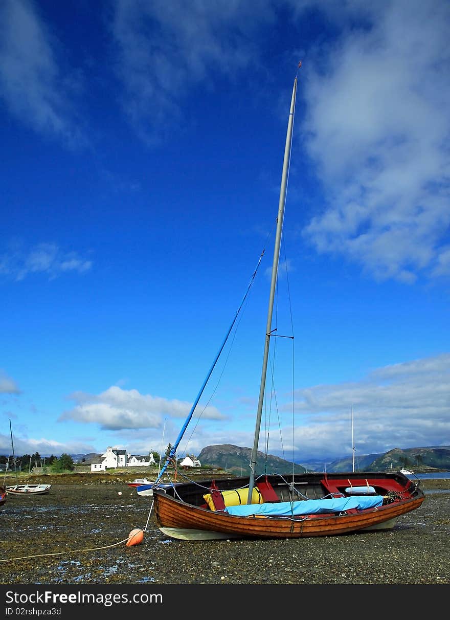 Sail boat on beach