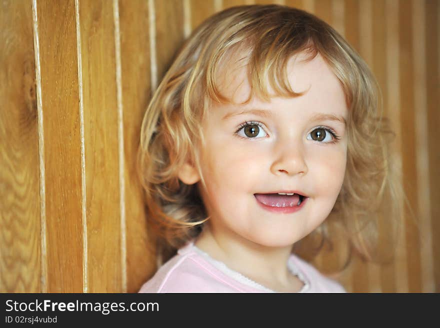 Portrait of lovely blond little girl