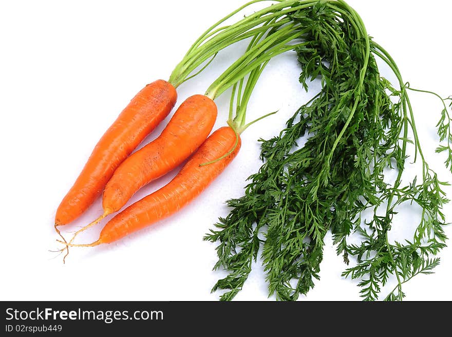 Three fresh carrots