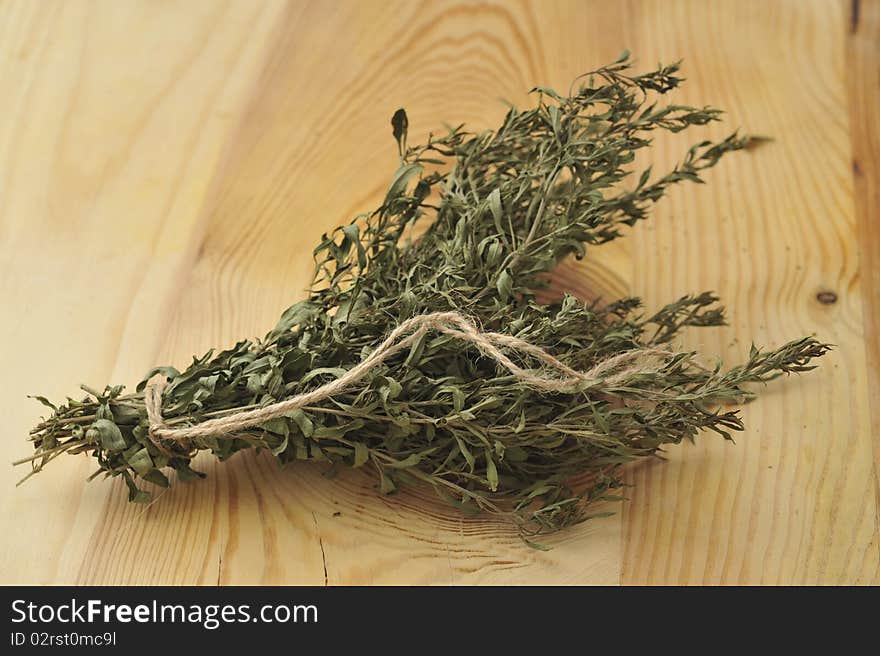 Bundle of dried herbs.