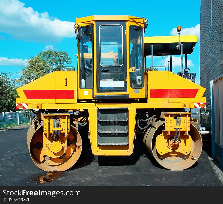 Road roller made in the Republic of Belarus