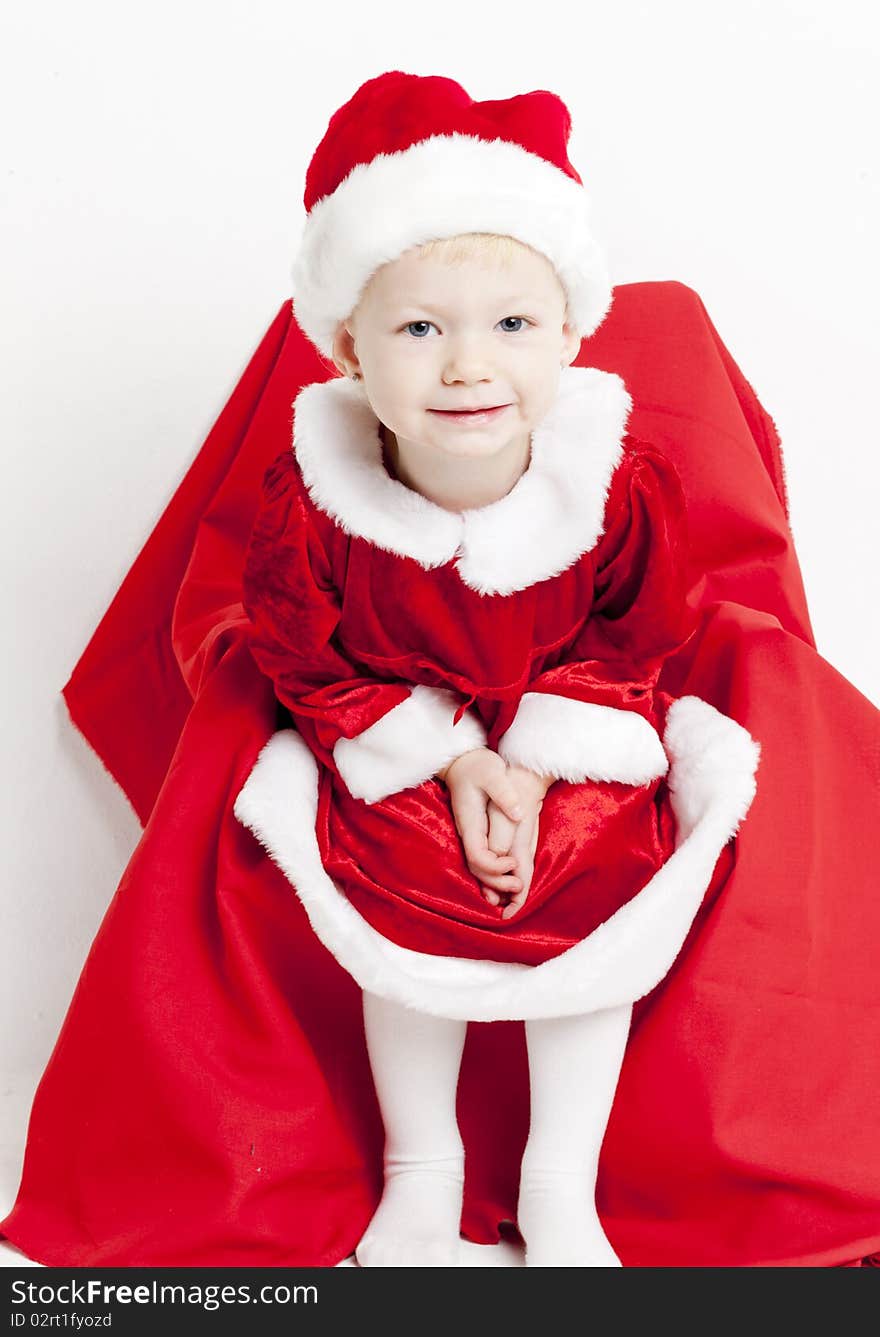 Little girl as Santa Claus. Little girl as Santa Claus