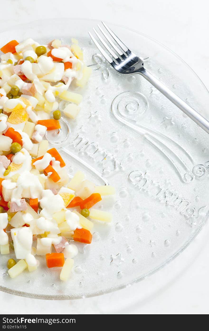 Traditional Czech Christmas potato salad