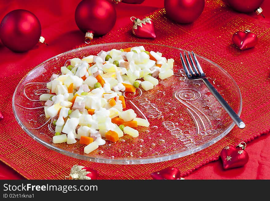 Traditional Czech Christmas potato salad