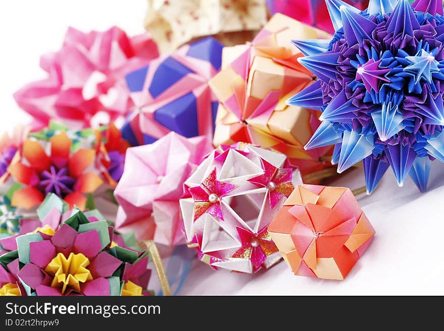 Origami Kusudama Paper-made Balls In Composition