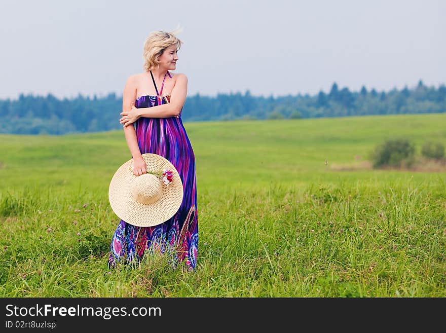 Girl On A Meadow