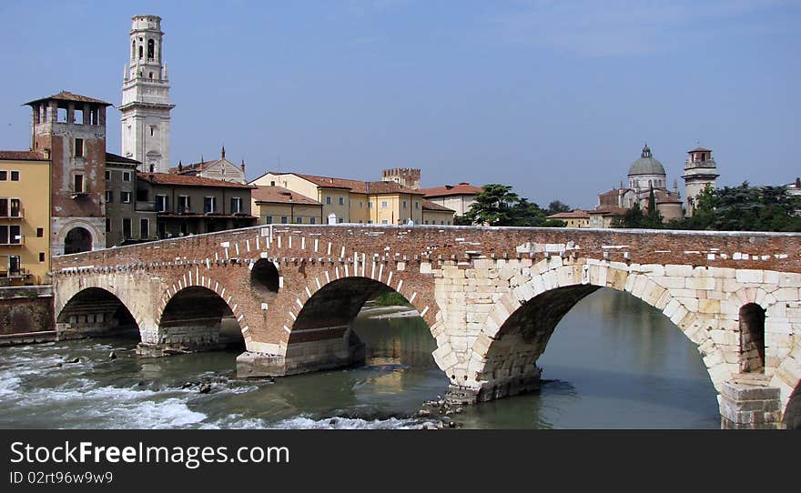 View of bridge in Verona