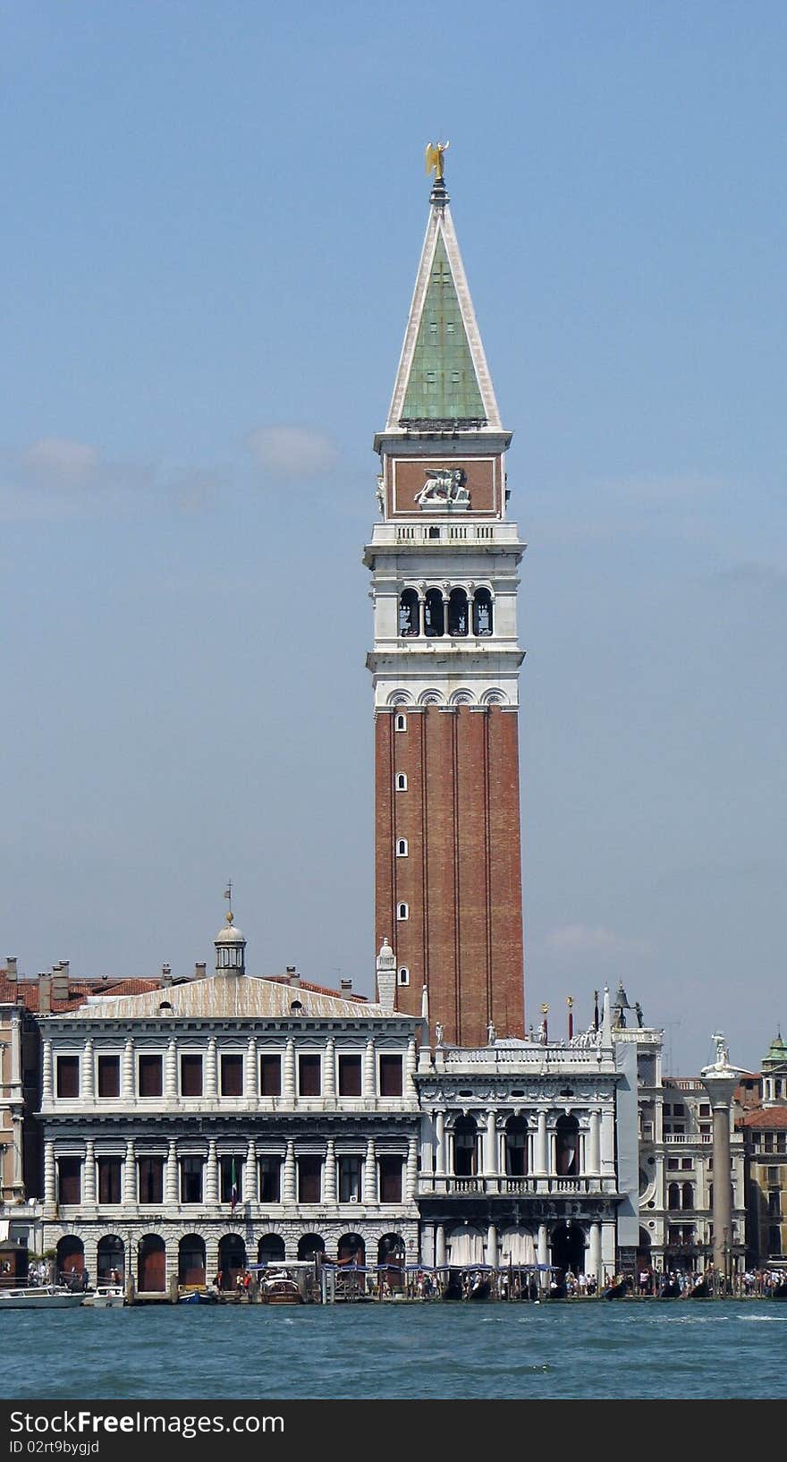 View of belfry of the basilica of San Marco in Venice. View of belfry of the basilica of San Marco in Venice