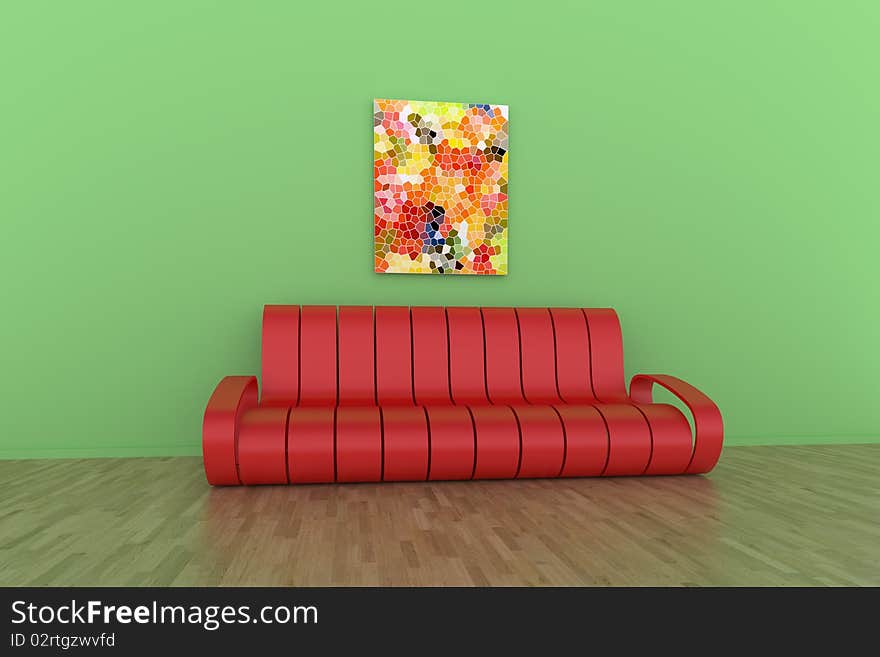 Contemporary sofa against the wall. Contemporary sofa against the wall