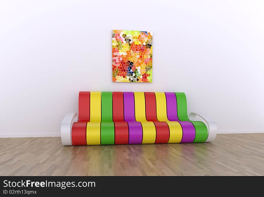 Contemporary sofa against the wall. Contemporary sofa against the wall