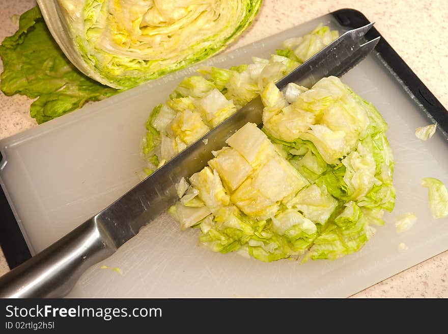 Cut Up Iceberg Lettuce