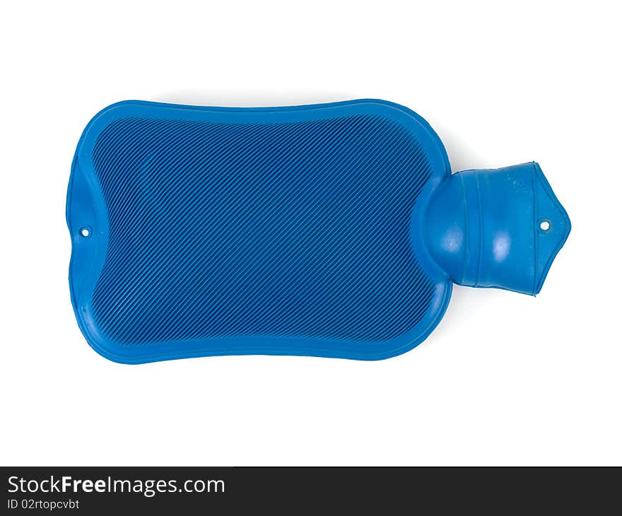 A hot water bottle isolated against a white background