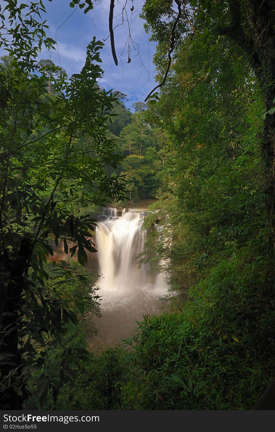 Haew Suwat Waterfall in Khao Yai National Park Thailand.