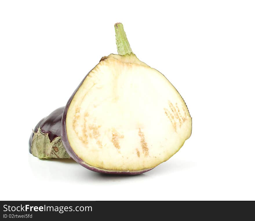 Eggplant in a cut on a white background