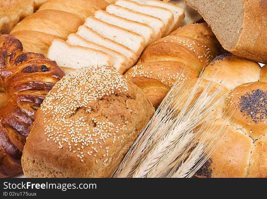 Some bread and ears as background